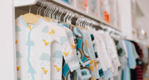 children hanging clothes