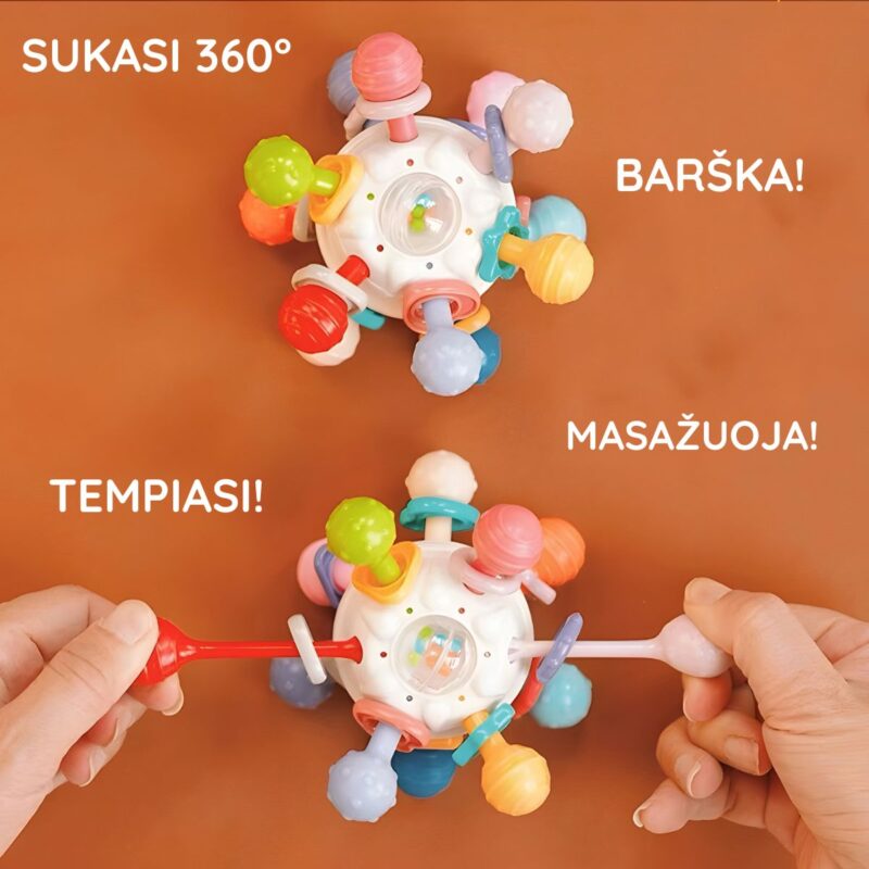 Sensorinis barškutis-kramtukas